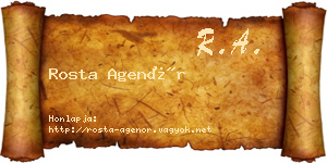 Rosta Agenór névjegykártya
